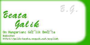 beata galik business card